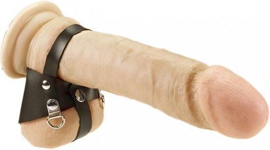 Rimba - Balzak Splitser Met penisbandje En Ringetje om Gewichten aan te hangen; Zwart
