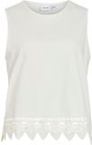 VILA Mouwloze top VIALKA Ronde hals Katoen Kant Snow White