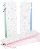 HEKU Kerstflessenzakken met glitterafwerking, 24 stuks, pastelmotief in 3 kleuren, hoogwaardig papier, veelzijdige afmetingen voor wijn en sterke drank, 40 x 10 x 12 cm