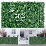 HEDGE MAZE Gras wandpanelen 12 stuks 50 x 50 cm groene muur met UV-bescherming buxuspanelen gras muur achtergrond duurzame groene wanddecoratie geschikt voor evenementen, binnen en buiten decor