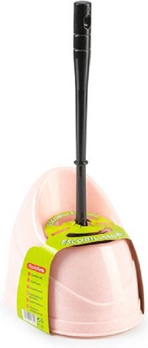 Forte Plastics Toiletborstel met houder 45 cm roze/zwart