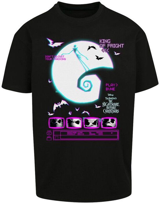 The Nightmare Before Christmas Glitch Heren Oversized T-shirt - zwart - XL