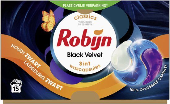 Robijn Wascapsules 3-in-1 Black Velvet 15 stuks