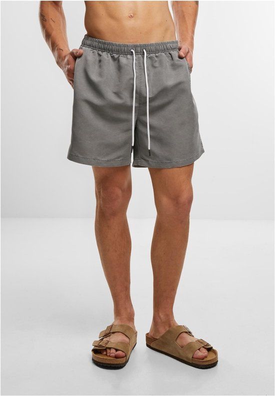Urban Classics Washed Swim Shorts Heren Zwembroek - donkergrijs - XL