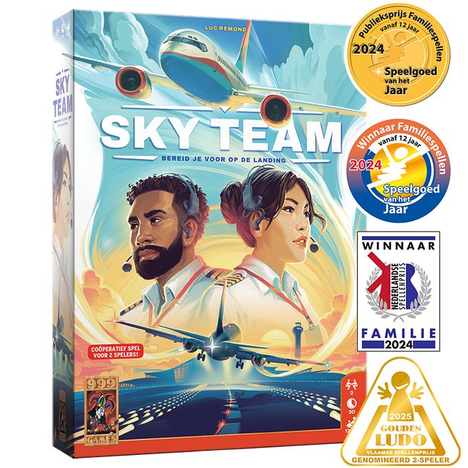 999 Games Sky Team Bordspel | Coöperatief spel voor 2 spelers | Nederlands | Winnaar Speelgoed van het Jaar 2024 & Gouden Ludo 2025