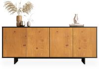 IDIMEX ARTO-dressoir 180 cm met 4 deuren – afwerking in zwart/eiken