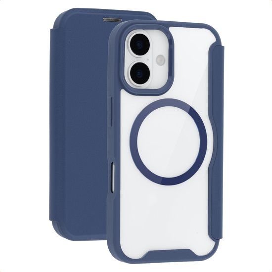 imoshion Transparante Bookcase met MagSafe voor de Apple iPhone 16 - Blauw