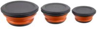 Ruhhy Opvouwbare schaaltjes/vershoudbakjes - 3x stuks - siliconen - Oranje