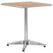Prolenta Maison Exclusive Table de jardin exclusive - Argentée, 60x60x70 cm, en aluminium et en bois composite