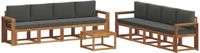 vidaXL - Bank loungeset - 8 zitplekken - Natuurlijk en antraciet - Acacia hout