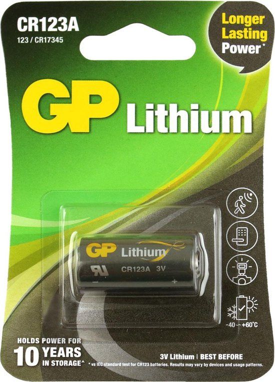 GP CR123A Lithium Batterij - 1400 mAh - 1 stuk