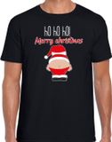 Bellatio Decorations fout kersttrui t-shirt heren - Kerstman - zwart - Merry Christmas M