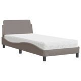 vidaXL Bed met matras "Dover" stof taupe 80x200 cm