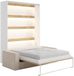 Vente-unique lit armoire bois naturel clair blanc 160 x 200 cm