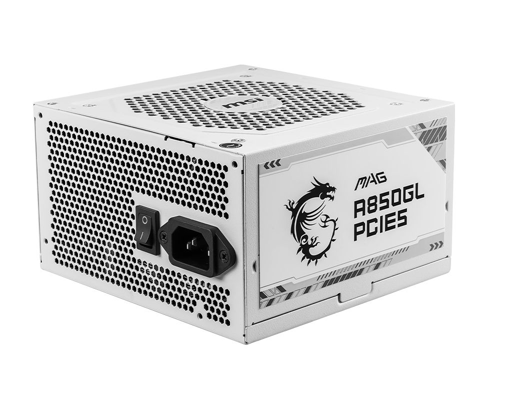 MSI MAG A850GL PCIE5 WHITE - 850W 20+4 pin ATX ATX White Power Supply