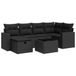vidaXL 6-delige Loungeset met Kussens, Poly Rattan, Zwart