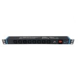Infitronic INSV1017-19 inch 1HE 8-voudige IEC C-13 stekkerdoos stroomverdeler met overspanningsbeveiliging