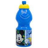 STOR Herbruikbare Kinder Waterfles Mickey Mouse 400ml Kunststof met Lekvrije Dop en Antislip Band BPA-vrij voor Kinderen