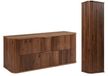 3xE living Ensemble salle de bain avec plan et colonne, chêne noyer, 120 cm