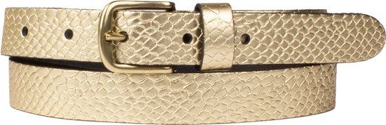 Petrol Industries Riem Dames - Broekriem - Met Slangenpatroon - Leer - Goud - 85 cm - S
