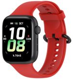 Wigento Honor Watch 5: Effen gekleurde, zachte siliconen vervangende horlogeband, rood