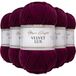 Utopia Crafts Velvet Lux Chenille superzacht, grof garen voor breien en haken, 5 x 100 g (diep bordeaux)