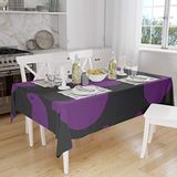 Bonamaison Tafelkleed, Anti-Mold, Sneldrogend, Waterdicht, 100% Polyester Tafellaken, Paars, zwart, 140 x 160 Cm