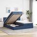 vidaXL Lit plateforme avec matelas et LED 180x200cm Tissu Bleu