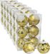 Sapin de Noël 36x pièces boules de Noël décorées or plastique diamètre 6 cm
