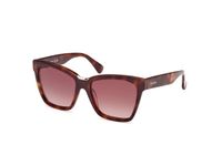 Max Mara MM0089 Dark Havana Zonnebril Vrouwen Vierkant Kunststof