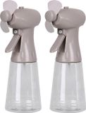 Urban Living Ventilateur/brumisateur portable - 2x - gris - 350 ml