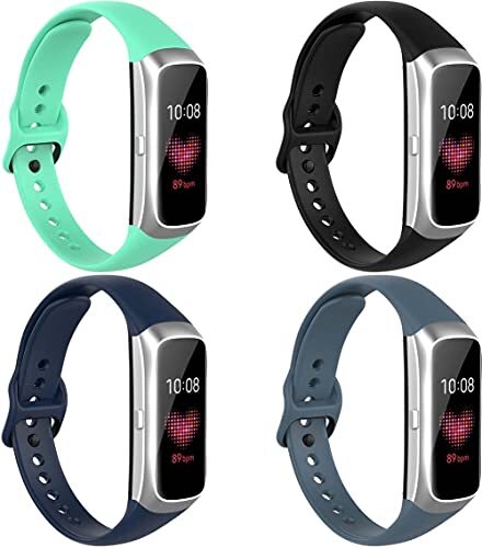 Chainfo compatibel met Galaxy Fit SM-R370 Watch Strap, Soft Silicone Replacement Watchband (4-Pack H)