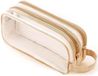 VHV - Pochette transparente - Plastique/Tissu - Marron