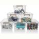 Goodivery® - Boîte de rangement en plastique - Ensemble de 6 - 1,25 L - Transparent - Boîtes organisatrices grises avec ventilation - 18x13x8cm