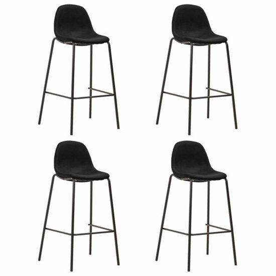 vidaXL Barstoelen - 4 stuks - Stof - Zwart