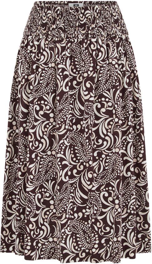 WE Fashion Curve midi rok met paisley print bruin
