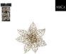 Mica Decorations Clip Poinsettia 1x8 cm 6 Stuks Champagne
