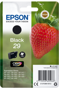 Epson Strawberry Singlepack Black 29 Claria Home Ink single pack / zwart