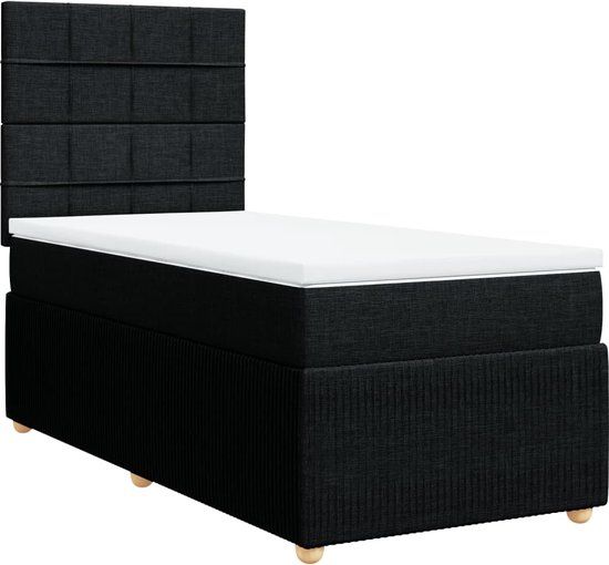vidaXL Boxspring met matras - Zwart - 80x200 cm