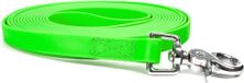 Mystique® laisse de traîne Biothane 16mm cousue avec mousqueton à ciseaux HS beta néon vert 6m