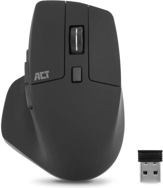 ACT Draadloze muis - 2400 DPI - Stille klik - Zwart - Gerecycled