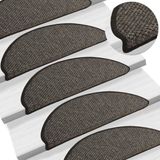 vidaXL Trapmatten zelfklevend 15 stuks sisal-look antracietkleur 65x21x4cm