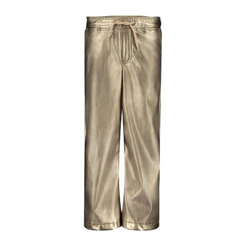 LEVV Little imitatieleren regular casual broek goud