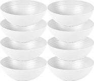 Plasticforte Kommetjes/schaaltjes - 8x - Dessert/ontbijt - Kunststof - D13 cm - Ivoor wit