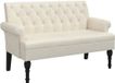 vidaXL Bankje met rugleuning 120x62x75,5 cm linnen