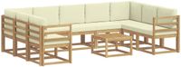 vidaXL Buiten bank set 10 st Wit en crèmekleurig Polyester