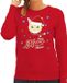 Bellatio Decorations Foute Kersttrui - sweater - Merry Miauw Christmas - kat / poes - rood - voor dames - kerstkleding - kerst outfit M