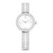 Swarovski Matrix pearl bangle horloge, Swiss Made, Kristallen armband, Wit, Roestvrij staal
