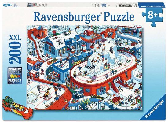 Ravensburger Drukte in het Winterdorp Kinderpuzzel 200 XXL Stukjes