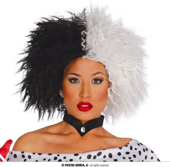 Fiestas Guirca Cruel Villain Wig - Halloween Accessory - Unisex - Multi-Color - Short Wavy Hair